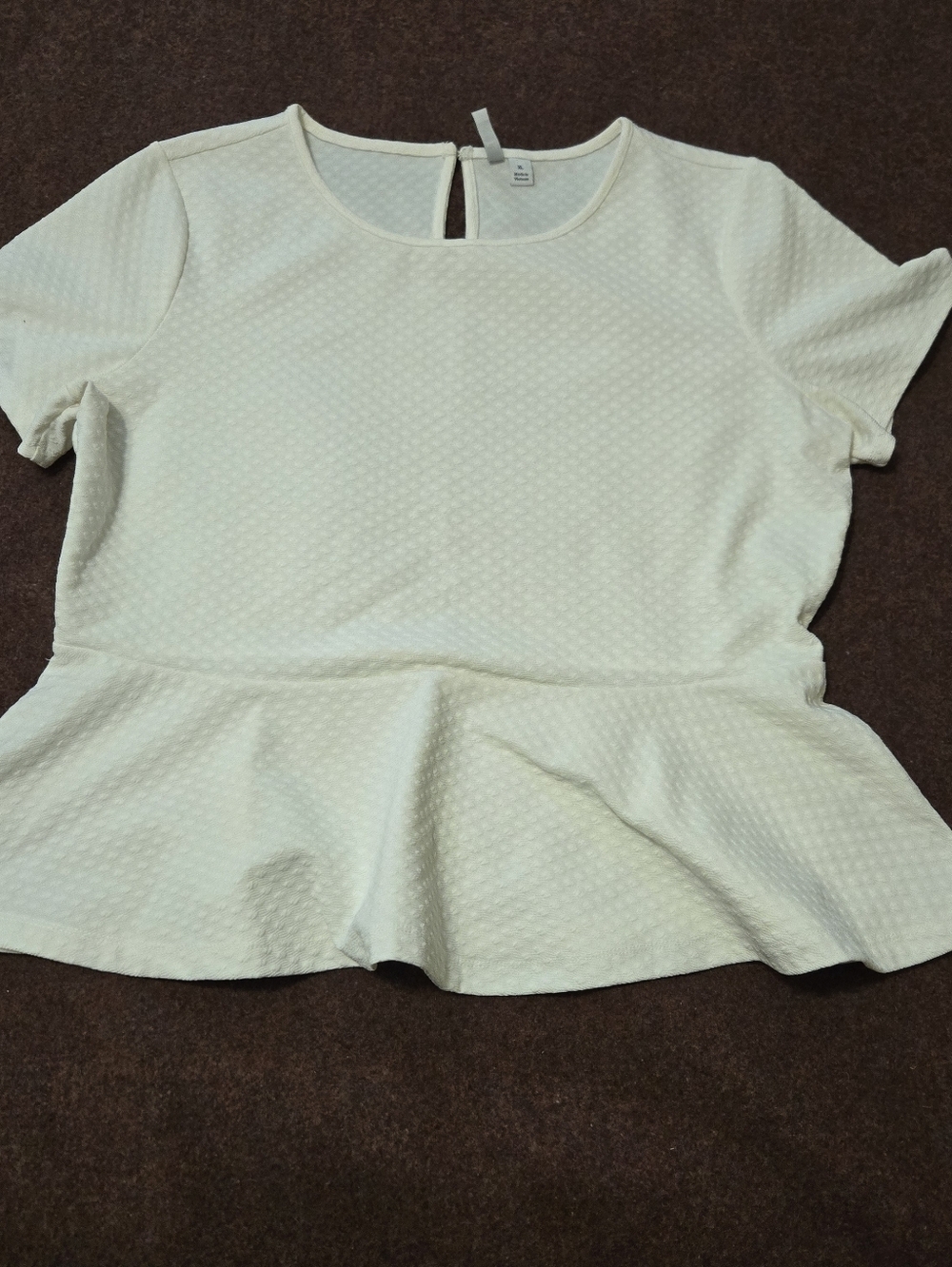 Elle Poplin Ivory Dot Shirt Size XL